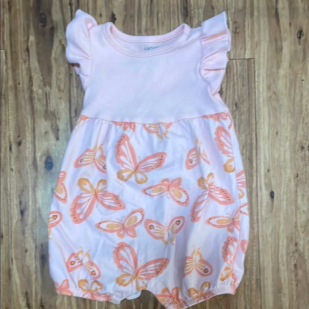 Carters Pink Butterfly Baby Romper